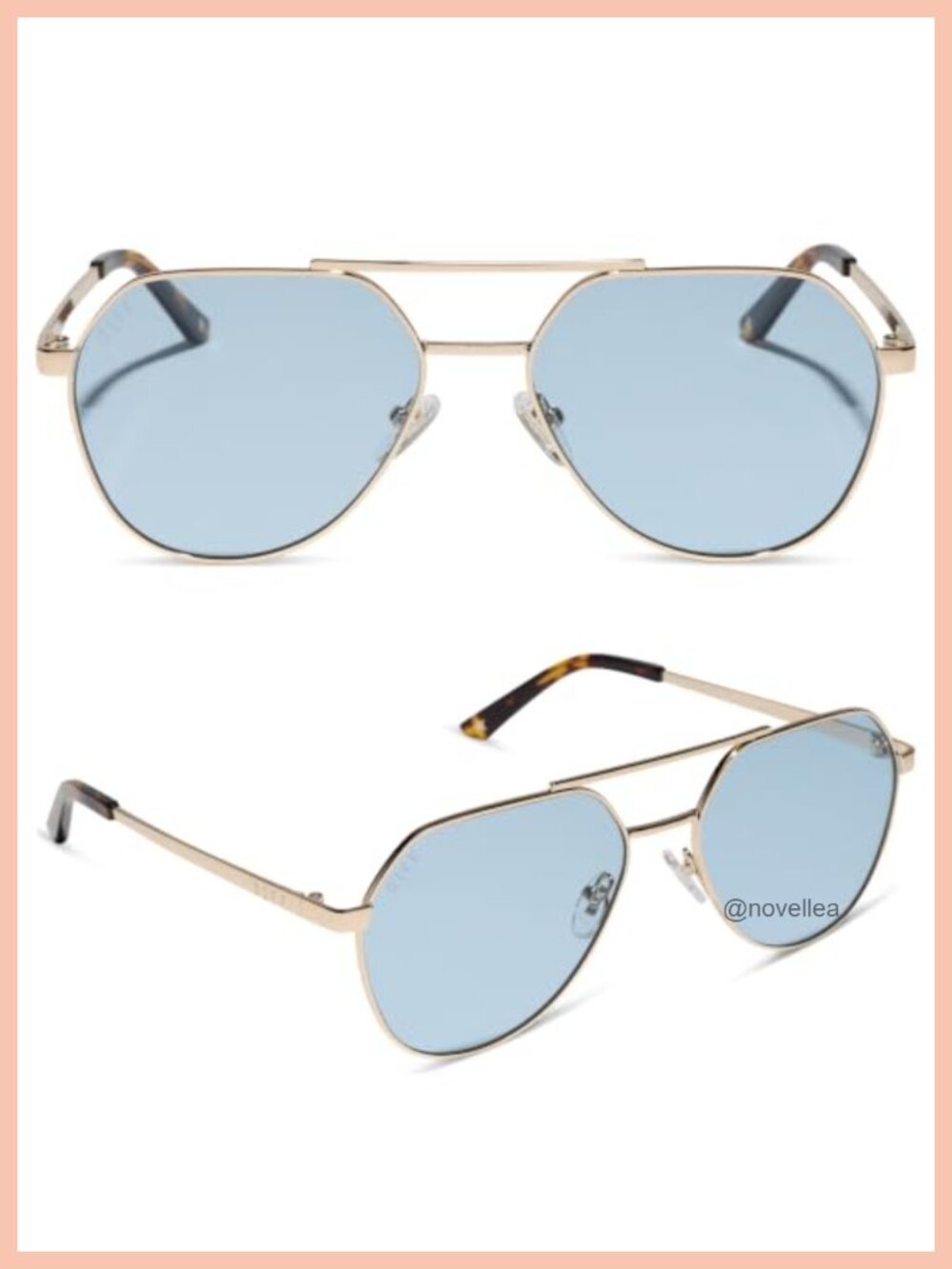 Oversized Aviator Sunglasses Stainless Steel UV400 Protection